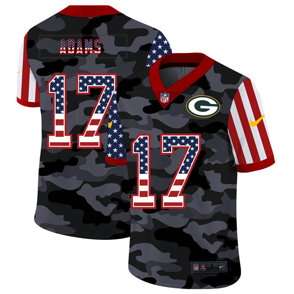 Men's Green Bay Packers #17 Davante Adams 2020 Camo USA Flag Limited Stitched NFL Jersey Men's Green Bay Packers #17 Davante Adams 2020 Camo USA Flag Limited Stitched NFL Jersey